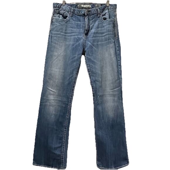 BKE Buckle Tyler Straight Leg Blue Jeans Cowboy Western Rodeo Size 34R - Picture 1 of 7